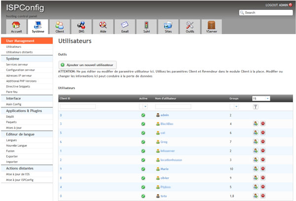 Usermanagement-ISPConfig